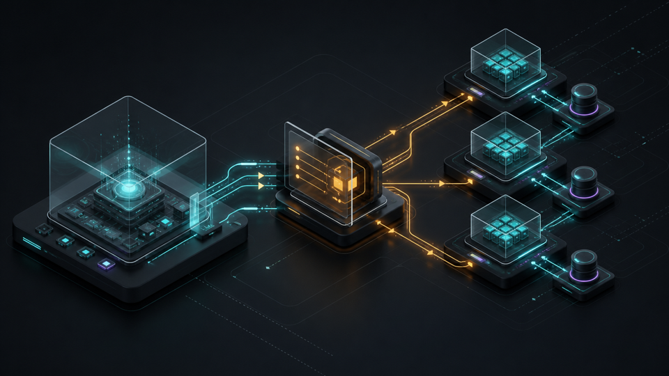 Dark isometric Spark cluster-mode architecture cover showing a driver control node, cluster manager gateway, and worker executor blocks connected by teal and amber flow lines.